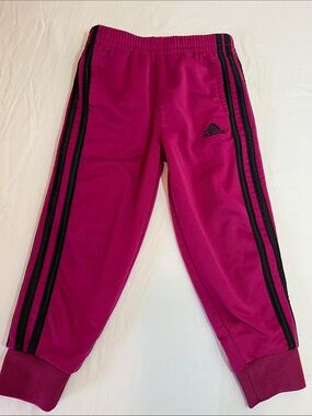3T adidas Kids Magenta Joggers with Black Stripes